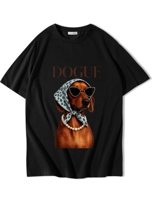 Brz Collection Unisex Oversize Dogue T-Shirt Siyah