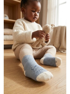 Bony Socks Bebek Hayvan Desenli Soket Çorap Açık Mavi