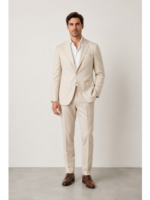 Bihan Store Torba Cepli 6 Drop Erkek Takım Elbise Carlo Piero 63225-KREM