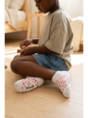 Bony Socks Çocuk Kalpli Step Çorap Beyaz