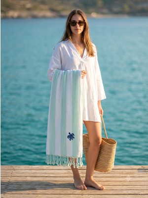 Miabella Home %100 Pamuk Plaj Havlusu Hızlı Kuruyan Müslin Peştemal Deniz Havlusu 100X180 cm
