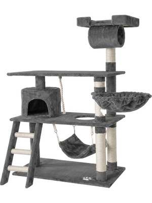 Tommy Çok Katlı Lüks Kedi 75X40X141 Evli Tırmalama Gri