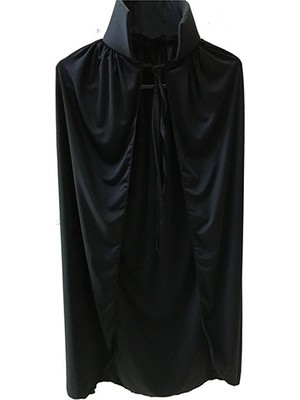 Nessi World Siyah Yakalı Pelerin - Vampir Pelerin - Dracula Pelerin 90 cm