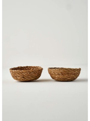 Bella Maison Carmen Naturel Hasır Sepet 2'li 15X4 Cm Çok Amaçlı Kullanım İçin Tasarlandı