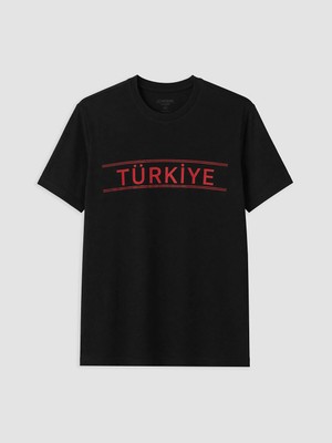 Lc Waikiki Yeni Sezon Bisiklet Yaka Türkiye Baskılı Erkek Tişört