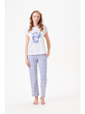 Pjs Kadın Beyaz Pijama Takımı 29113