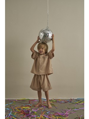Oh la la Koala For Little Ones Bej Candy Summer Biyeli Gömlekli Takım