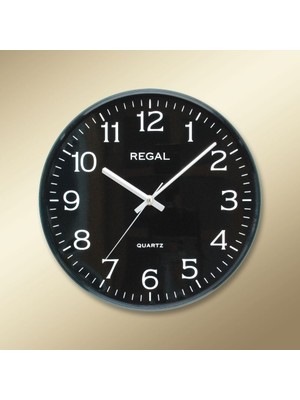 Regal İnce Siyah Çerçeve Plastik Kasa Siyah Kadran Duvar Saati Modern Tasarım 0250 BB