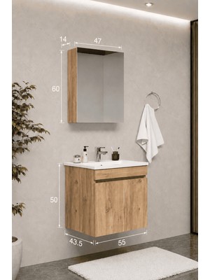Teta Home Tokyo 55 cm Mdf Banyo Dolabı Seti