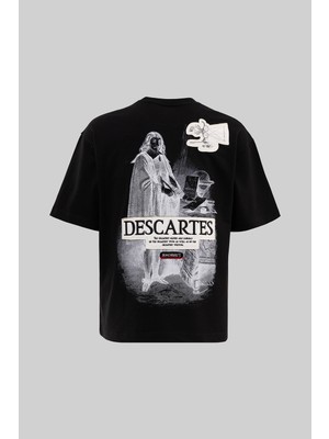 Machinist Erkek Descartes Design Oversize Tişört Siyah