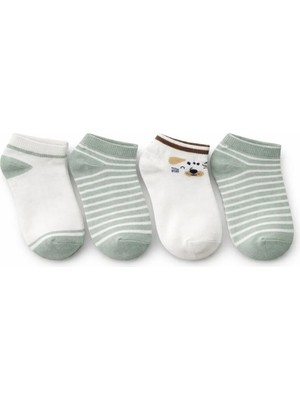 Solde Socks 4’lü Çocuk Pamuklu Günlük Çorap – Çizgili & Figür Desenli, Kaliteli