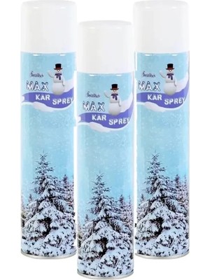 Herşey Trend Herşeytrend 3 Adet Max Kar Köpüğü Spreyi, Eriyen Kar Taneleri, Parti Köpük Karı Yapar Kar Yağdıran Sprey 3X300 ml