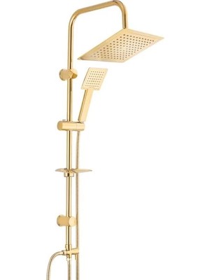 Epilons Golden Kare Krom Lüks Robot Yağmurlama Tepe Duş Seti