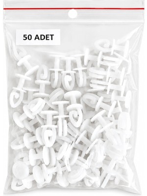 Mçb Group Geçmeli Perde Düğmesi Beyaz Plastik Korniş Düğmesi 50 Adet