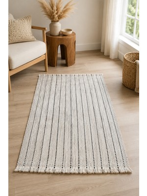 Bella Home Doğal Jüt Kilim 80X150 cm | Örgü Dokulu Dekoratif Halı, Bohem Ev Dekorasyonu