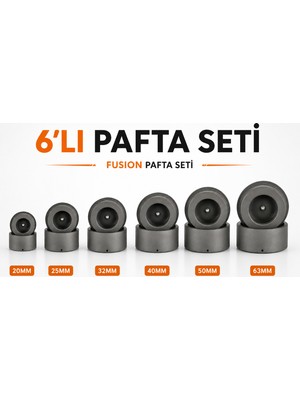 Fusion 6'lı Pafta Seti 20-25-32-40-50-63 mm Pprc Boru Kaynak Makinesi Uyumlu