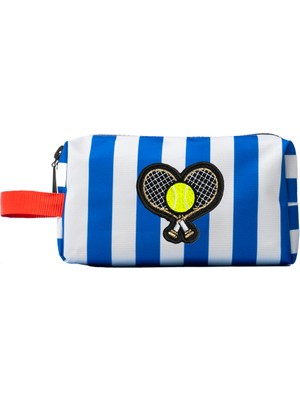 Jantifox Mavi Beyaz Çizgili Mini Çanta: Tenis