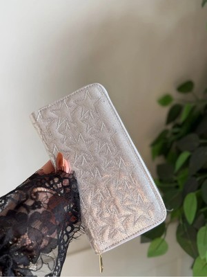 Laletto Bags Kadın Star Dikişli Büyük Boy Parlak Cüzdan