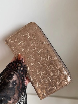 Laletto Bags Kadın Star Dikişli Büyük Boy Parlak Cüzdan