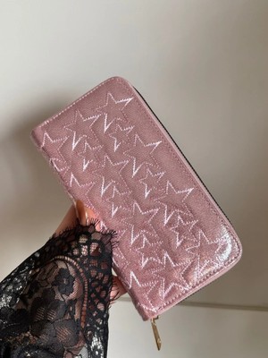 Laletto Bags Kadın Star Dikişli Büyük Boy Parlak Cüzdan