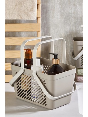 Sora Home 2'li Gri Kulplu Organizer Sepet Mutfak Banyo Düzenleyici Taşıma Seti