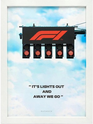 Kaynock Formula 1 Start Lights Poster Tablo, Dijital Tasarım Tablo Beyaz Çerçeve