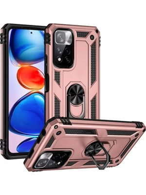 Toptan Bulurum Xiaomi Redmi Note 11 Pro Plus 5G Kılıf Sofya Yüzüklü Silikon Kapak - Rose