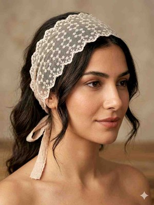Mufin Collection Dantel Kuşak / Saç Bandı – Bohem Vintage Bağcıklı Aksesuar