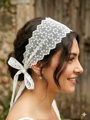 Mufin Collection Dantel Kuşak / Saç Bandı – Bohem Vintage Bağcıklı Aksesuar