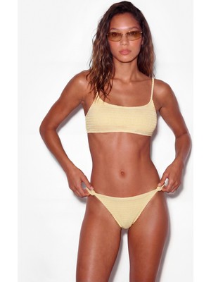 Koton Koton x Sibil Çetinkaya - Yanları Çift Biye Detaylı Dokulu Bikini Altı