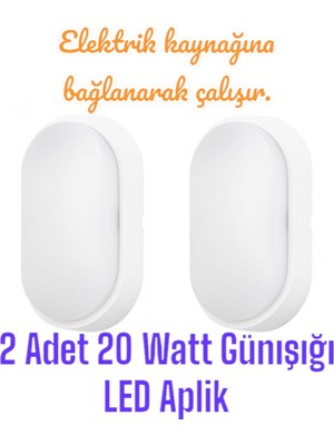 Empressco 2'li 20W Güneş Işığı Ledli Bahçe, Teras, Balkon ve Dış Mekan Aplikleri