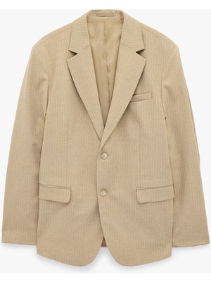 Koton Regular Fit Uzun Kollu Cepli Düğmeli Mono Yaka Blazer Ceket