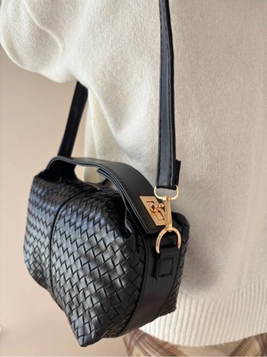 Laletto Bags Kadın Lilyum Model Örgü Dokulu Kilit Detaylı El ve Ayarlanabilir Askılı Omuz Çantası