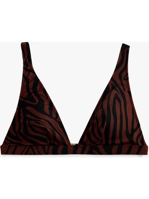 Koton V Yaka Zebra Desenli Bralet Bikini Üstü