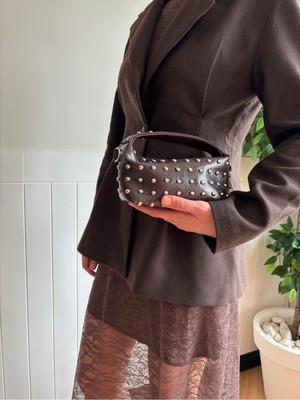 Laletto Bags Kadın Elya Model Zımbalı Zincir Askılı Mini El ve Omuz Çantası
