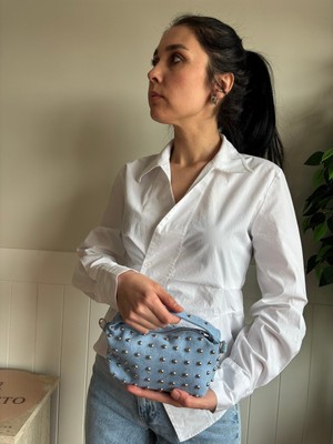 Laletto Bags Kadın Elya Model Zımbalı Zincir Askılı Mini El ve Omuz Çantası