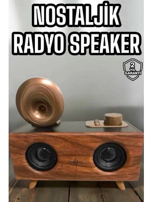 Cndr Bluetooth Hoparlör Ahşap Klasik Retro Gramofon Bluetooth Müzik Kutusu