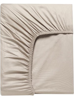 Ezgi Tek Kişilik Lastikli Çarşaf Sütlü Kahve Renk Pamuk Kumaş 100x200 cm Derinlik +25 cm