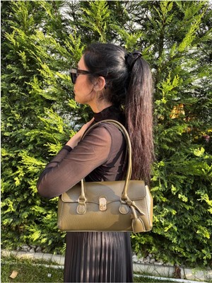 Laletto Bags Kadın Haki Rosa Model Kapaklı Omuz Çantası