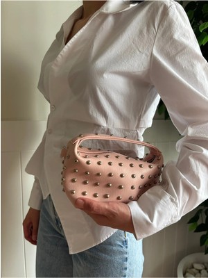 Laletto Bags Kadın Elya Model Zımbalı Zincir Askılı Mini El ve Omuz Çantası