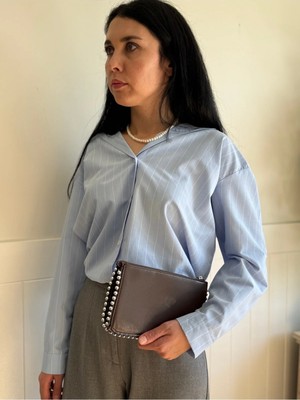 Laletto Bags Kadın Zımba Detaylı Çapraz & Clutch Çanta