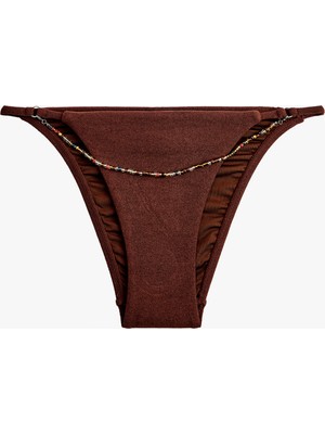 Koton Çıkarılabilir Boncuk Zincir Detaylı Ipli Brazilian Bikini Altı