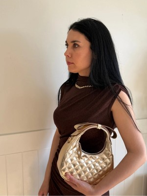 Laletto Bags Kadın Parla Model Fiyonk Askı Detaylı El & Omuz Çantası
