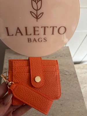 Laletto Bags Kadın Anahtarlık Detaylı Turuncu Cüzdan