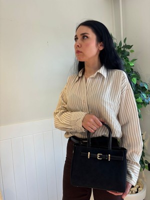 Laletto Bags Kadın Orkide Model Süet Kemer Detaylı Ayarlanabilir Askılı El ve Omuz Çantası