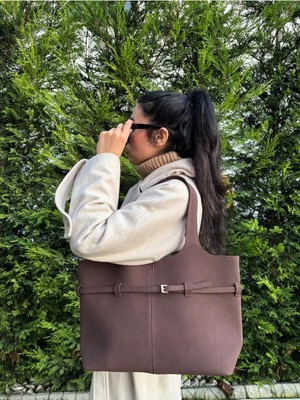 Laletto Bags Kadın Leylak Model Yavrulu Kemer Detaylı Süet Omuz Çantası