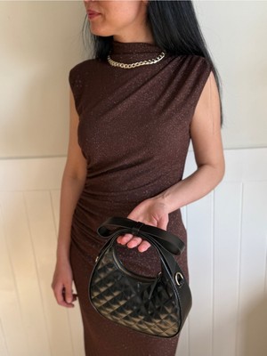 Laletto Bags Kadın Parla Model Fiyonk Askı Detaylı El & Omuz Çantası