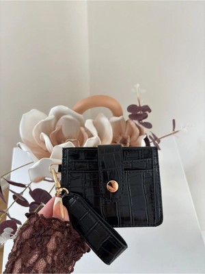 Laletto Bags Kadın Anahtarlık Detaylı Croco Desenli Cüzdan