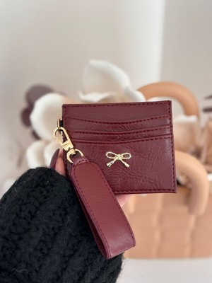 Laletto Bags Kadın Fiyonk Detaylı Anahtarlıklı Parlak Suni Deri Kartlık