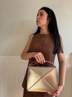 Laletto Bags Kadın Gold Nova Model Geometrik Formlu Iki Kullanımlı Ayarlanabilir Askılı El & Omuz Çantası